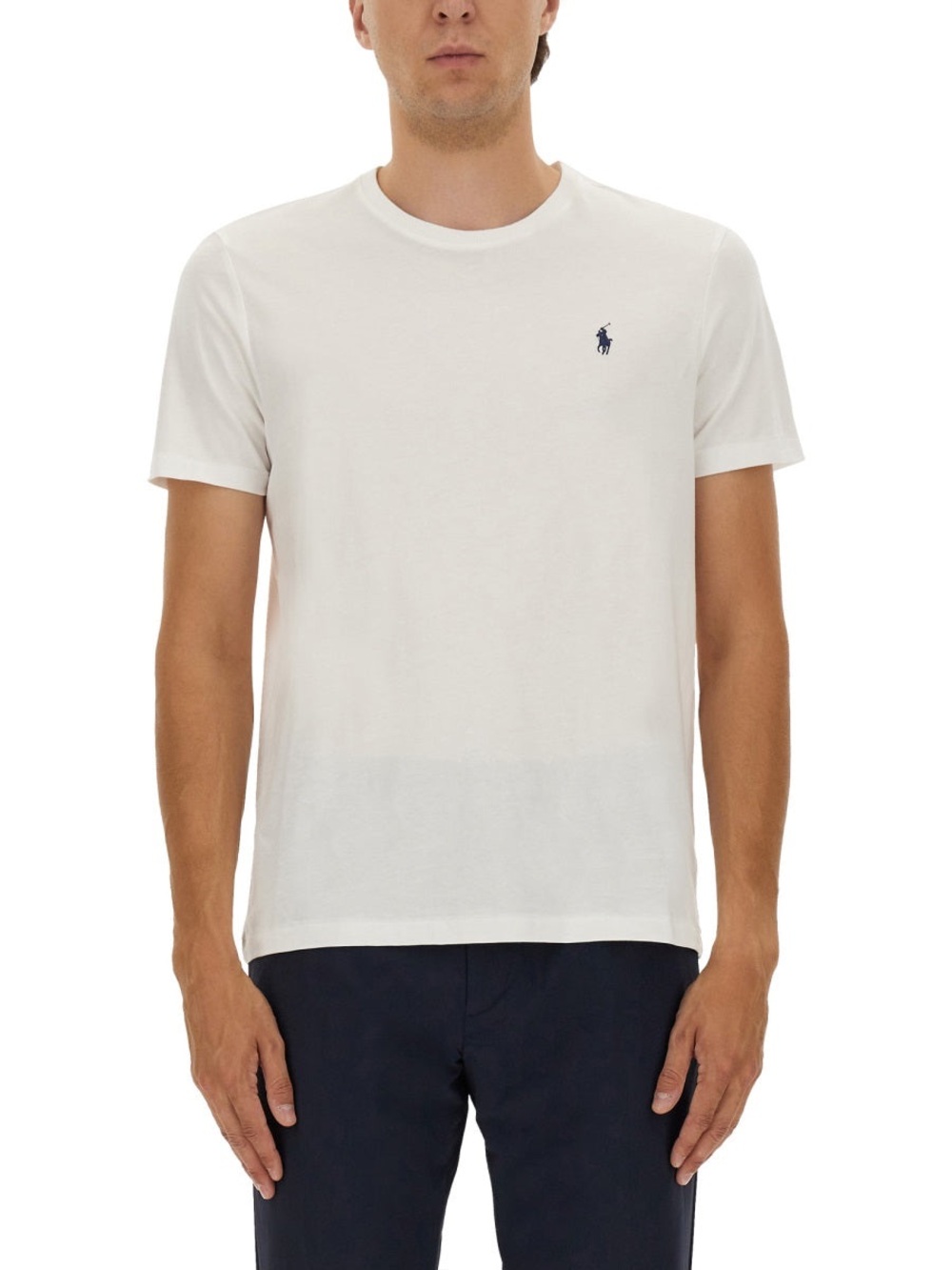Polo Ralph Lauren Classic Cotton Tee Shirt White with Navy Polo Logo Men’s XL
